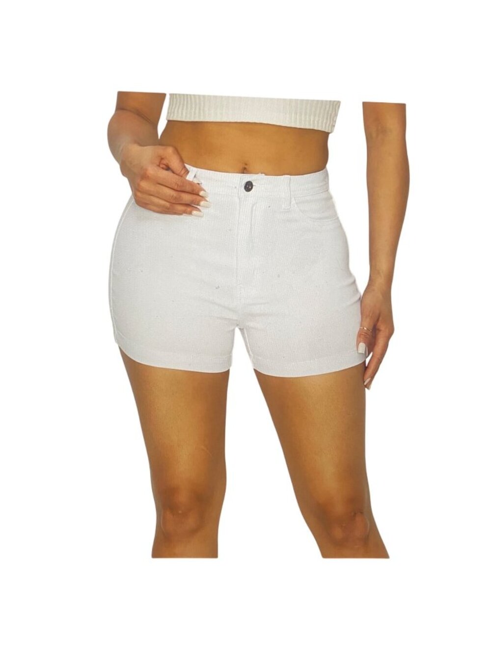 Womens White Denim Shorts 2XL Lover Brand Fashion Cotton & Spandex Blend